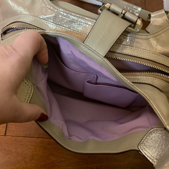 Coach Sparkly Silver Shoulder Purse - Picture 6 of 8